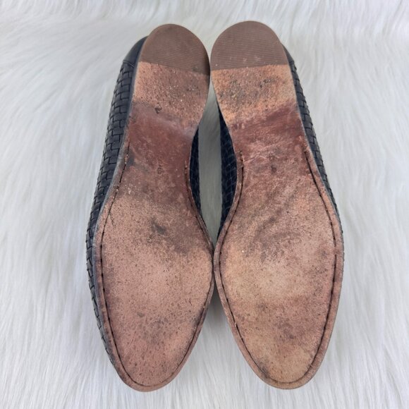 WMNS Cole Haan Megan Woven Leather Tassel Loafers Flats Sz 9B  Blk W3507 ITALY - Picture 5 of 10